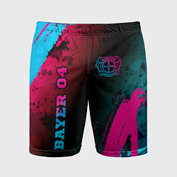 Шорты спортивные мужские Bayer 04 - neon gradient вертикально, цвет: 3D-принт