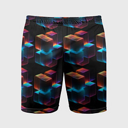 Мужские спортивные шорты Разноцветные неоновые кубы