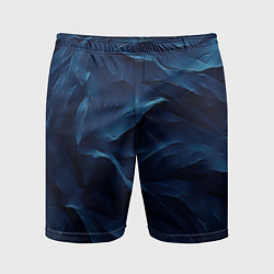 Шорты спортивные мужские Синие глубокие абстрактные волны, цвет: 3D-принт