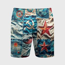 Шорты спортивные мужские Пэчворк джинсы из СССР, цвет: 3D-принт