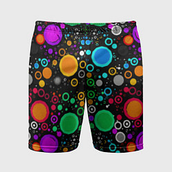 Шорты спортивные мужские Разноцветные круги, цвет: 3D-принт