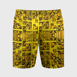 Мужские спортивные шорты Жёлтые фигуры с эффектом рыбьего глаза