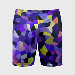 Шорты спортивные мужские Мозаика фиолетовая, цвет: 3D-принт