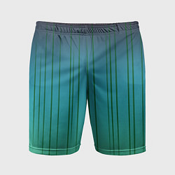 Шорты спортивные мужские Хаотичные зеленые линии, цвет: 3D-принт