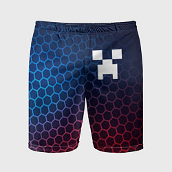 Мужские спортивные шорты Minecraft неоновые соты