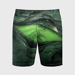 Мужские спортивные шорты Разрез на зеленой абстракции