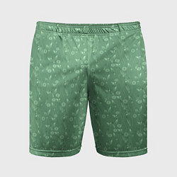Мужские спортивные шорты Яркий зеленый однотонный цветочный узор