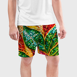 Шорты спортивные мужские Яркая мозаика с разноцветным абстрактным узором и, цвет: 3D-принт — фото 2