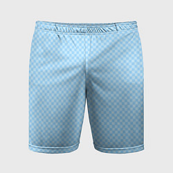 Мужские спортивные шорты Светлый голубой паттерн мелкая шахматка