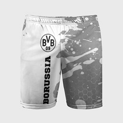 Шорты спортивные мужские Borussia sport на светлом фоне по-вертикали, цвет: 3D-принт