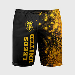 Шорты спортивные мужские Leeds United - gold gradient по-вертикали, цвет: 3D-принт