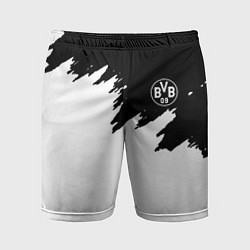 Шорты спортивные мужские Borussia краски белые, цвет: 3D-принт