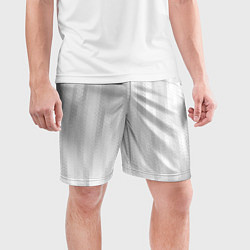 Шорты спортивные мужские Светлый серый абстрактные полосы, цвет: 3D-принт — фото 2