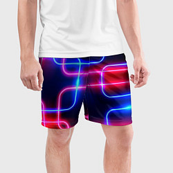 Шорты спортивные мужские Светящиеся неоновые дуги, цвет: 3D-принт — фото 2