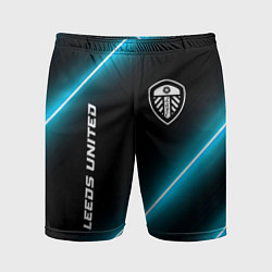Шорты спортивные мужские Leeds United неоновые лампы, цвет: 3D-принт