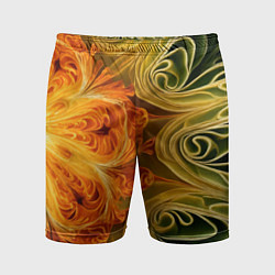 Мужские спортивные шорты Зелено-оранжевый фрактал