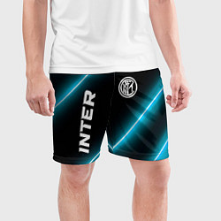Шорты спортивные мужские Inter неоновые лампы, цвет: 3D-принт — фото 2