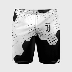 Шорты спортивные мужские Juventus hexagon black sport, цвет: 3D-принт