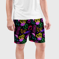 Шорты спортивные мужские Фруктовое граффити паттерн, цвет: 3D-принт — фото 2