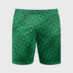 Шорты спортивные мужские Насыщенный зелёный текстурированный, цвет: 3D-принт