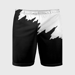 Шорты спортивные мужские Просто краска черно белая, цвет: 3D-принт