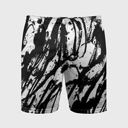 Мужские спортивные шорты Чёрно-белая абстракция: нейросеть