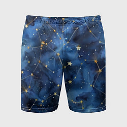 Шорты спортивные мужские Узор созвездий живопись, цвет: 3D-принт