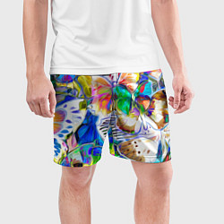 Шорты спортивные мужские Живописные бабочки, цвет: 3D-принт — фото 2