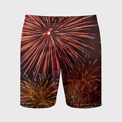Шорты спортивные мужские Яркий красочный фейерверк, цвет: 3D-принт