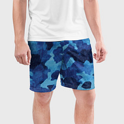 Шорты спортивные мужские Синий камуфляж, цвет: 3D-принт — фото 2