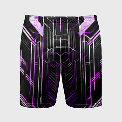 Мужские спортивные шорты Purple lines on a black background