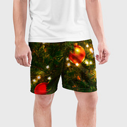 Шорты спортивные мужские Новогодние украшения на ёлке, цвет: 3D-принт — фото 2