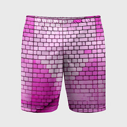 Шорты спортивные мужские Розовые кирпичики, цвет: 3D-принт