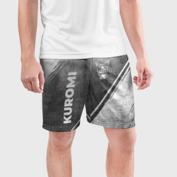 Шорты спортивные мужские Kuromi - grey gradient вертикально, цвет: 3D-принт — фото 2