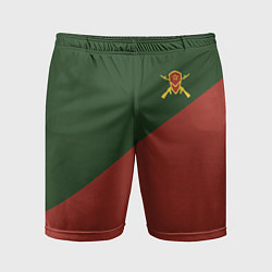 Шорты спортивные мужские Мотострелковые войска: герб со щитом, цвет: 3D-принт