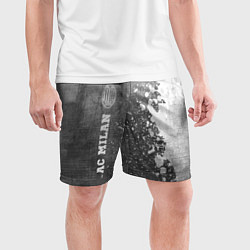 Шорты спортивные мужские AC Milan - grey gradient по-вертикали, цвет: 3D-принт — фото 2
