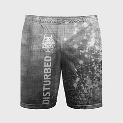 Шорты спортивные мужские Disturbed - grey gradient по-вертикали, цвет: 3D-принт