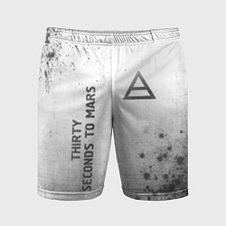 Шорты спортивные мужские Thirty Seconds to Mars - white gradient вертикальн, цвет: 3D-принт