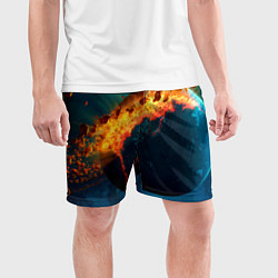 Шорты спортивные мужские Взрыв планеты, цвет: 3D-принт — фото 2