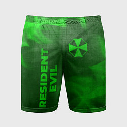 Мужские спортивные шорты Resident Evil - green gradient вертикально