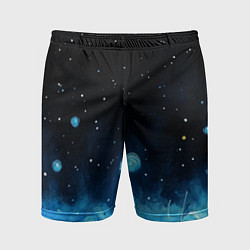 Шорты спортивные мужские Синяя светящееся краска, цвет: 3D-принт