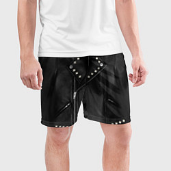 Шорты спортивные мужские Кожаная косуха с клепками, цвет: 3D-принт — фото 2