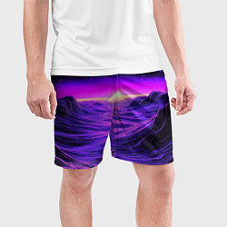Шорты спортивные мужские Космический пейзаж и комета, цвет: 3D-принт — фото 2