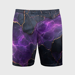 Шорты спортивные мужские Фиолетовый разлом с молниями, цвет: 3D-принт