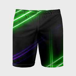 Мужские спортивные шорты Green pink purple line