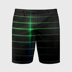 Мужские спортивные шорты The line is green and black