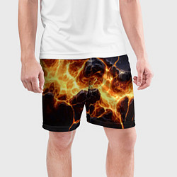 Шорты спортивные мужские Золотая лава текстура, цвет: 3D-принт — фото 2
