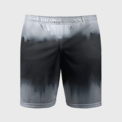 Шорты спортивные мужские Разводы черной краски, цвет: 3D-принт