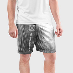 Шорты спортивные мужские CreepyPasta - grey gradient по-вертикали, цвет: 3D-принт — фото 2