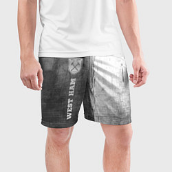 Шорты спортивные мужские West Ham - grey gradient по-вертикали, цвет: 3D-принт — фото 2